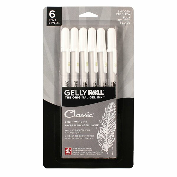 Sakura Gelly Roll Classic White Fine, Medium & Bold, 6PK 57461